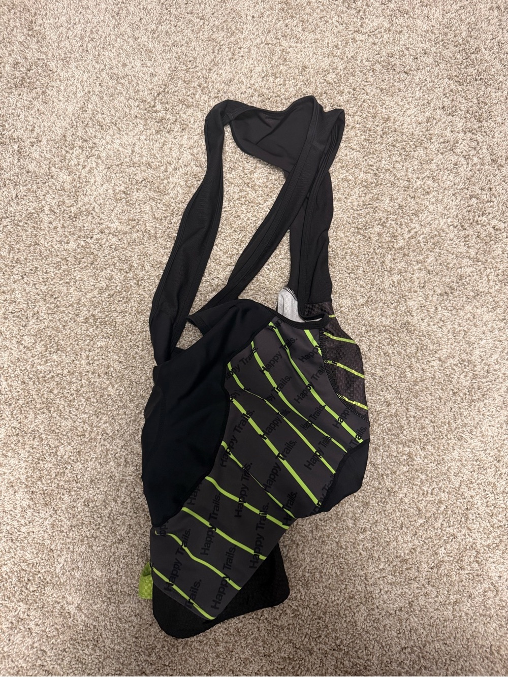 Men’s Primal Black and Neon Green Cycling Bib Shorts